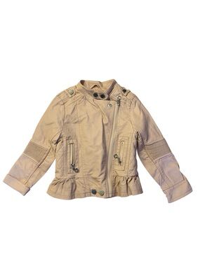 Urban Republic Girls Tan Faux Leather Peplum Moto Jacket - Size 4